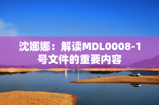 沈娜娜：解讀MDL0008-1號文件的重要內容
