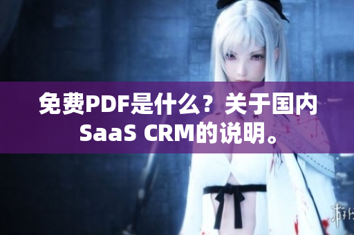 免費(fèi)PDF是什么？關(guān)于國內(nèi)SaaS CRM的說明。