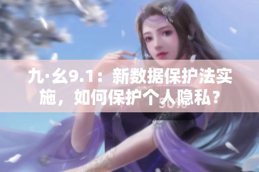 九·幺9.1：新數據保護法實施，如何保護個人隱私？