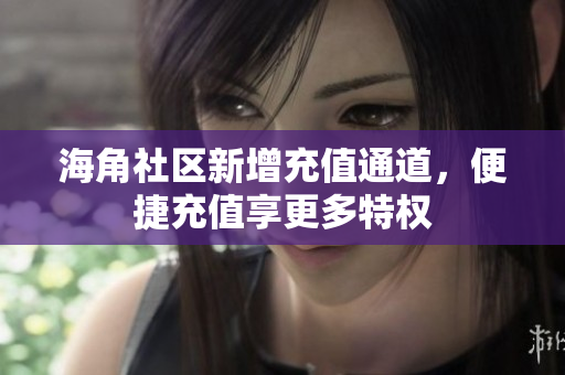 海角社區(qū)新增充值通道，便捷充值享更多特權(quán)