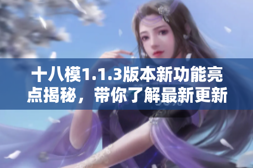 十八模1.1.3版本新功能亮點(diǎn)揭秘，帶你了解最新更新內(nèi)容