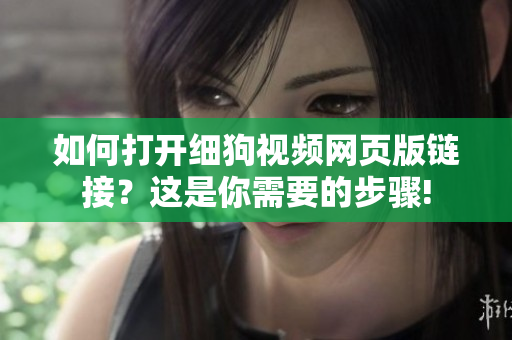 如何打開細狗視頻網(wǎng)頁版鏈接？這是你需要的步驟!