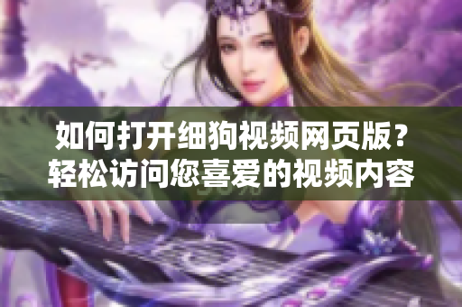 如何打開細(xì)狗視頻網(wǎng)頁(yè)版？輕松訪問您喜愛的視頻內(nèi)容