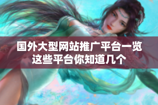 國外大型網(wǎng)站推廣平臺一覽這些平臺你知道幾個